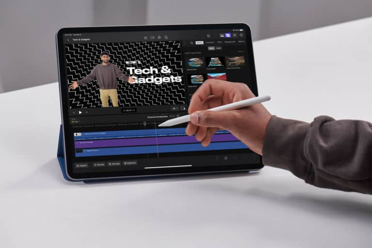 Final Cut Pro per iPad con Apple Pencil e timeline video