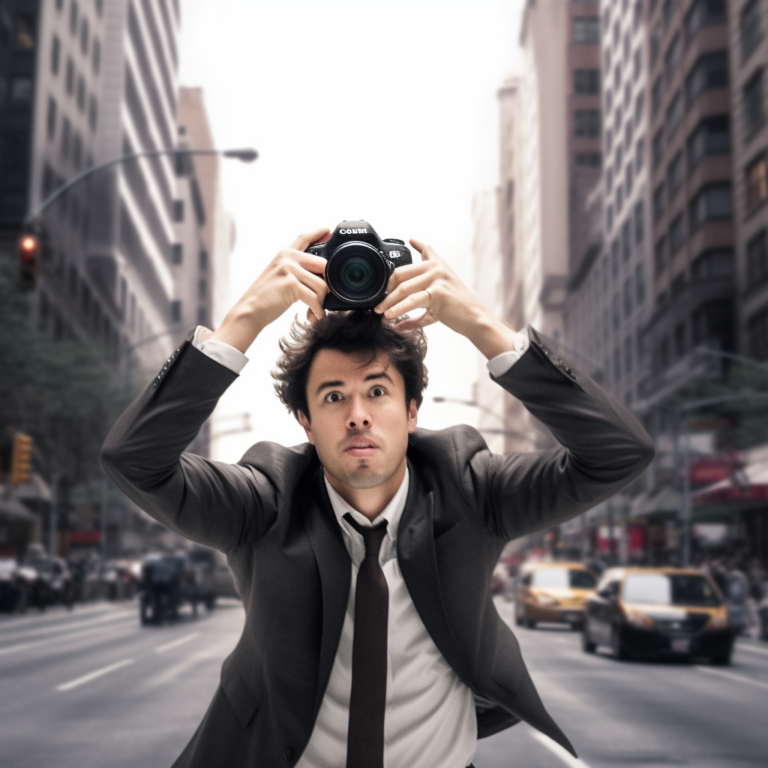 Photographer taking pictures to sell photos online through stock and print platforms