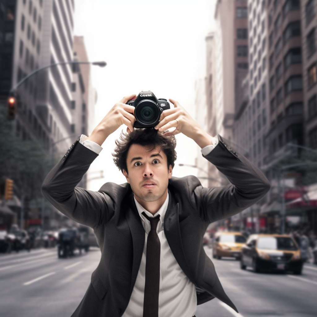 Photographer taking pictures to sell photos online through stock and print platforms